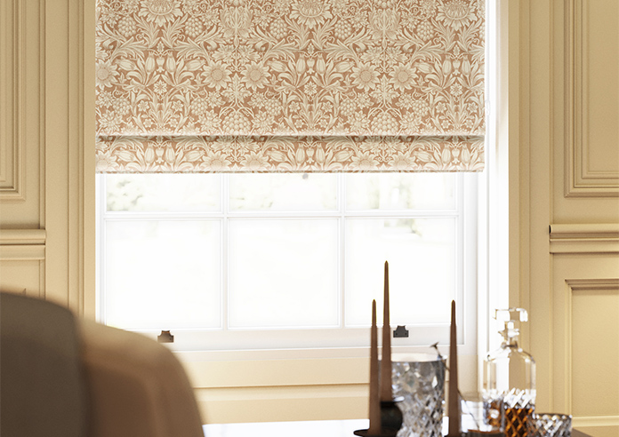 William Morris At Home Sunflower, Madder - Roman Blind - Image 5